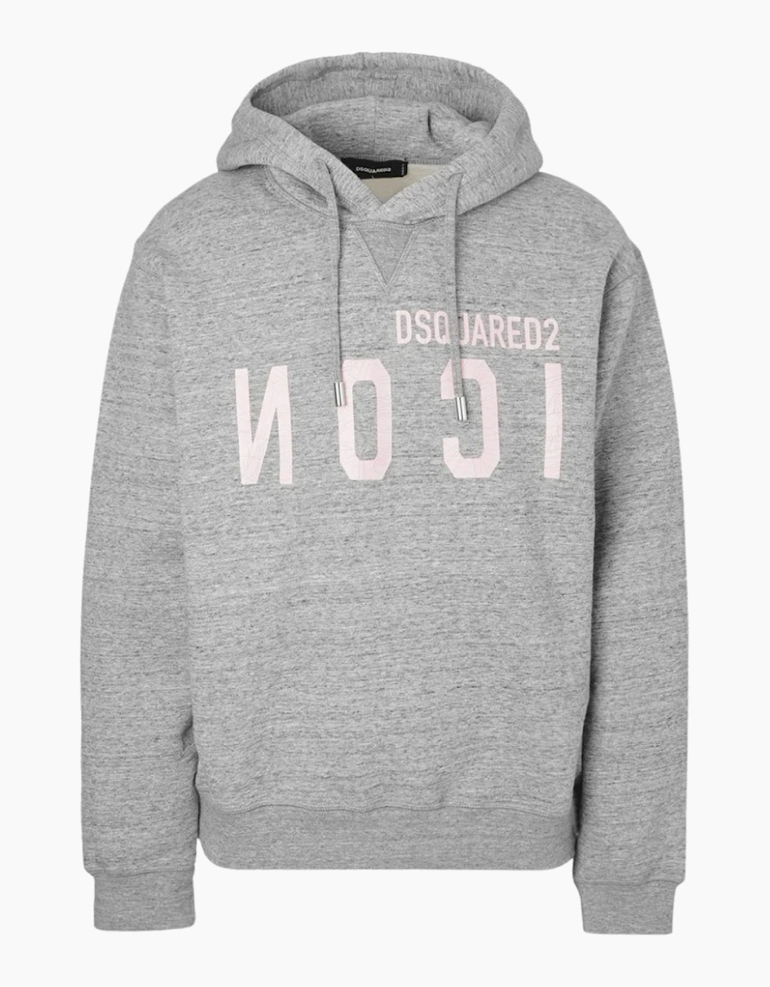 Dsquared2 Pink Icon Cracked Logo Grey Hoodie