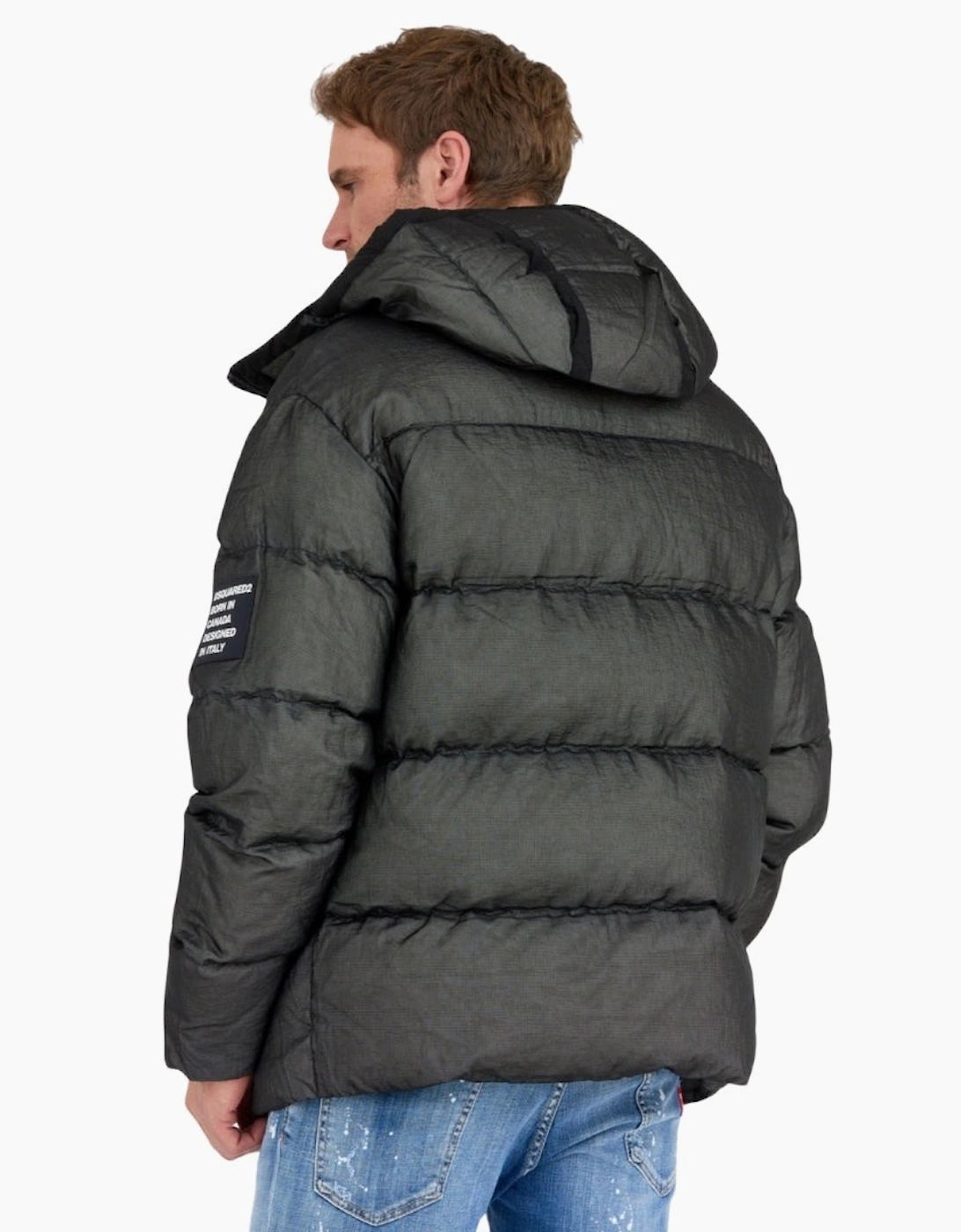 Dsquared2 Faded Black Puffer Down Jacket