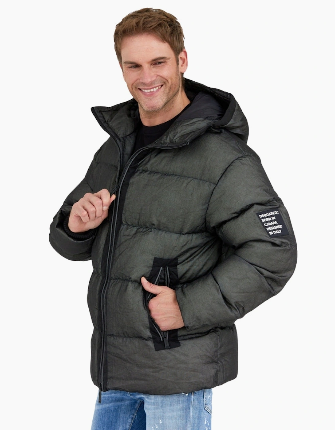 Dsquared2 Faded Black Puffer Down Jacket