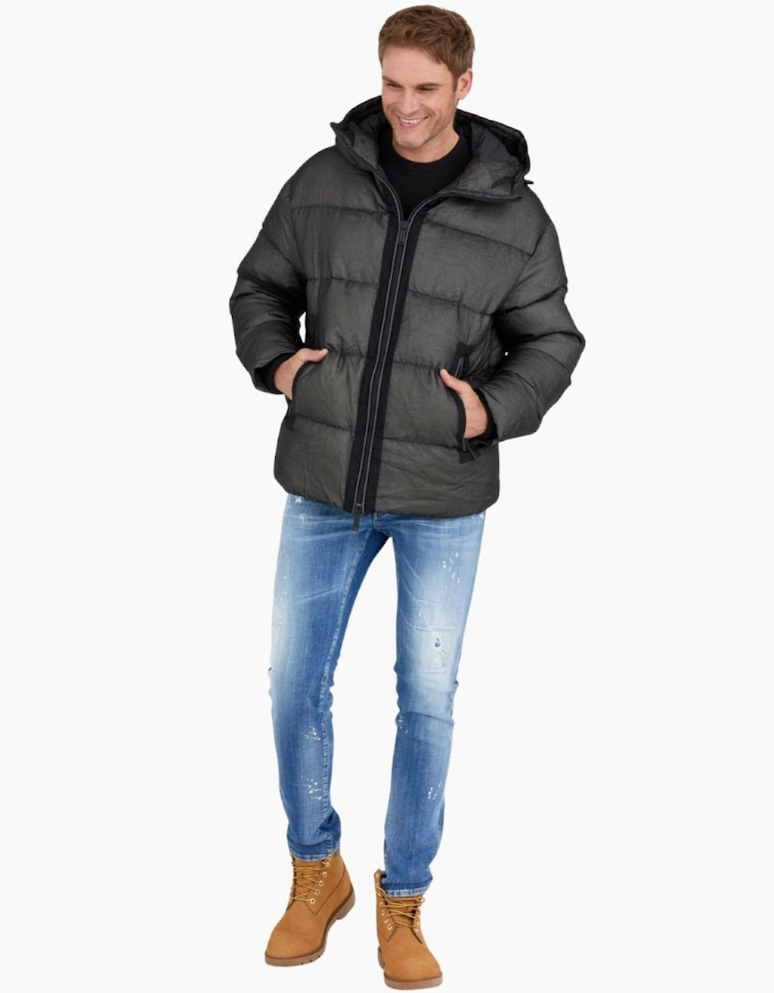 Dsquared2 Faded Black Puffer Down Jacket
