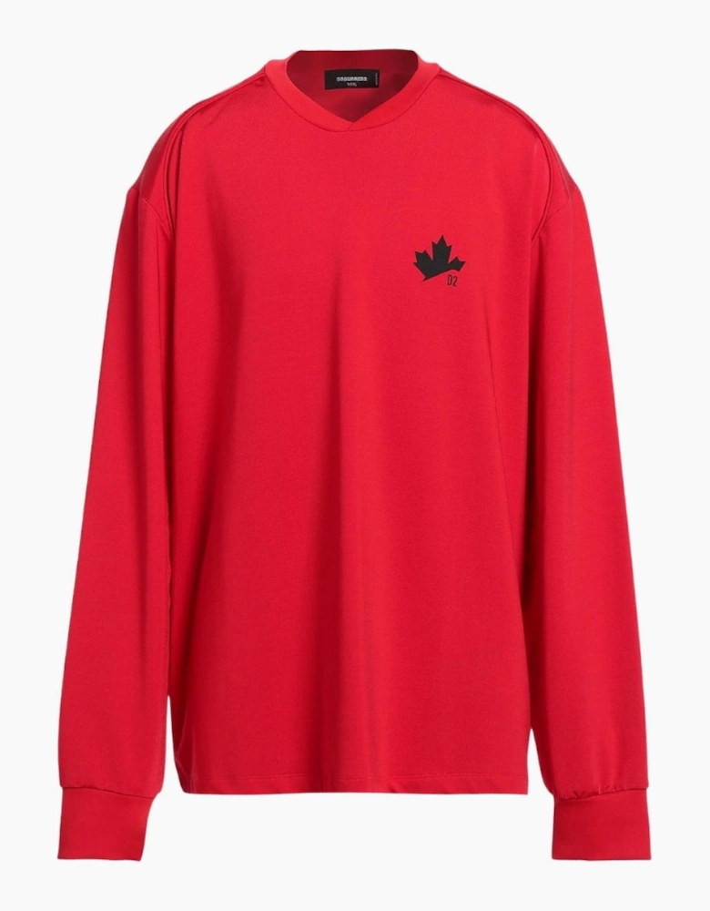 Dsquared2 D2 Maple Logo Red Sweater
