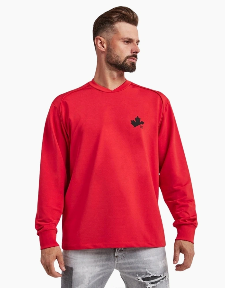 Dsquared2 D2 Maple Logo Red Sweater