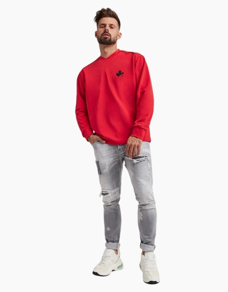 Dsquared2 D2 Maple Logo Red Sweater