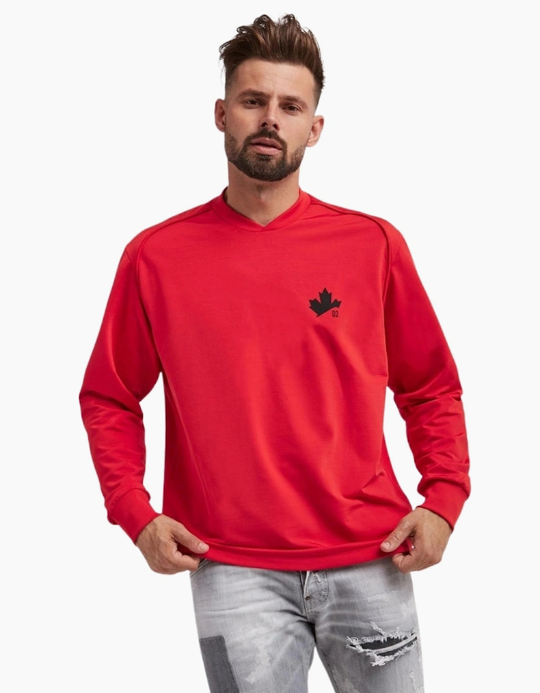 Dsquared2 D2 Maple Logo Red Sweater
