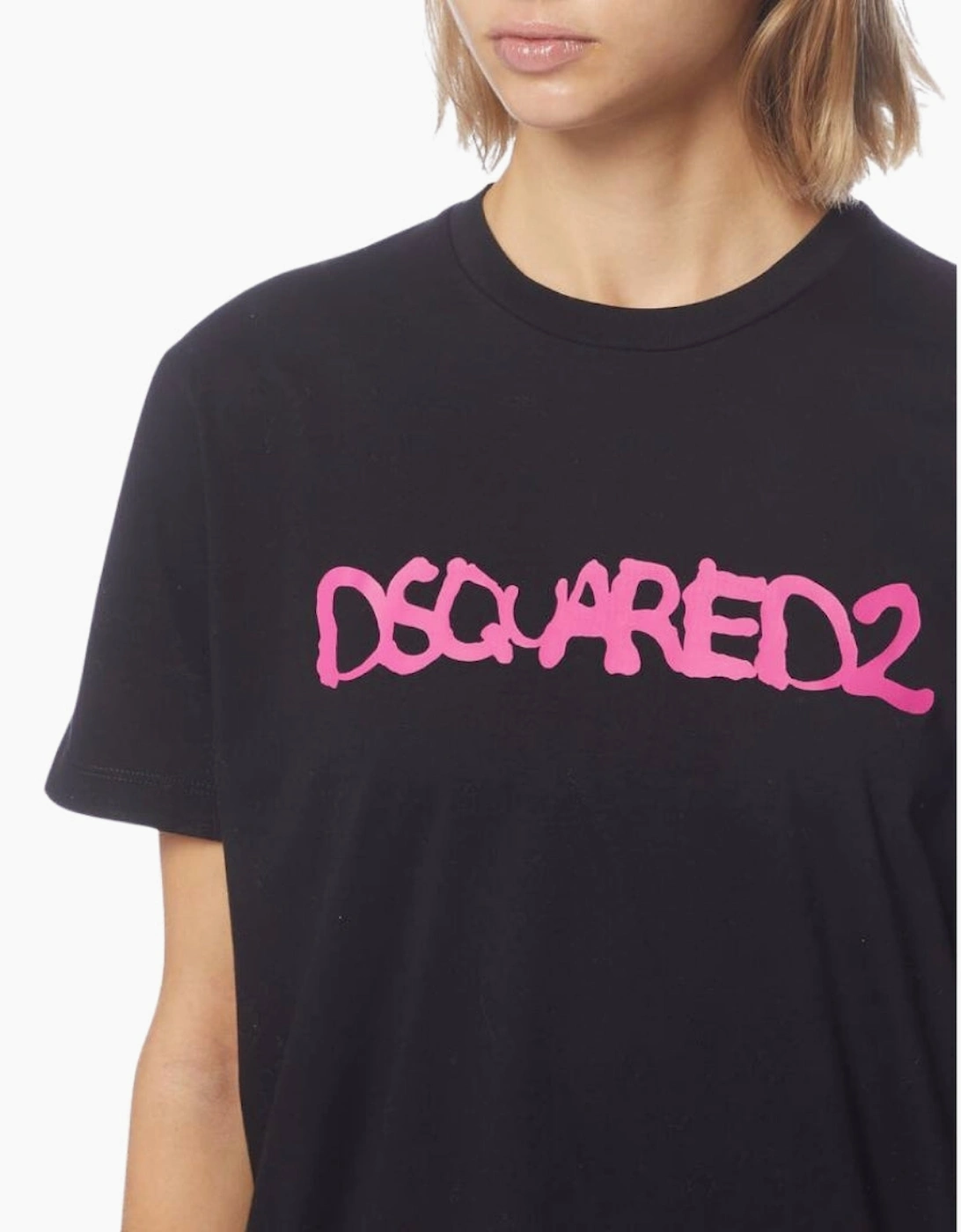 Dsquared2 Graffiti Spray Logo Black T-Shirt