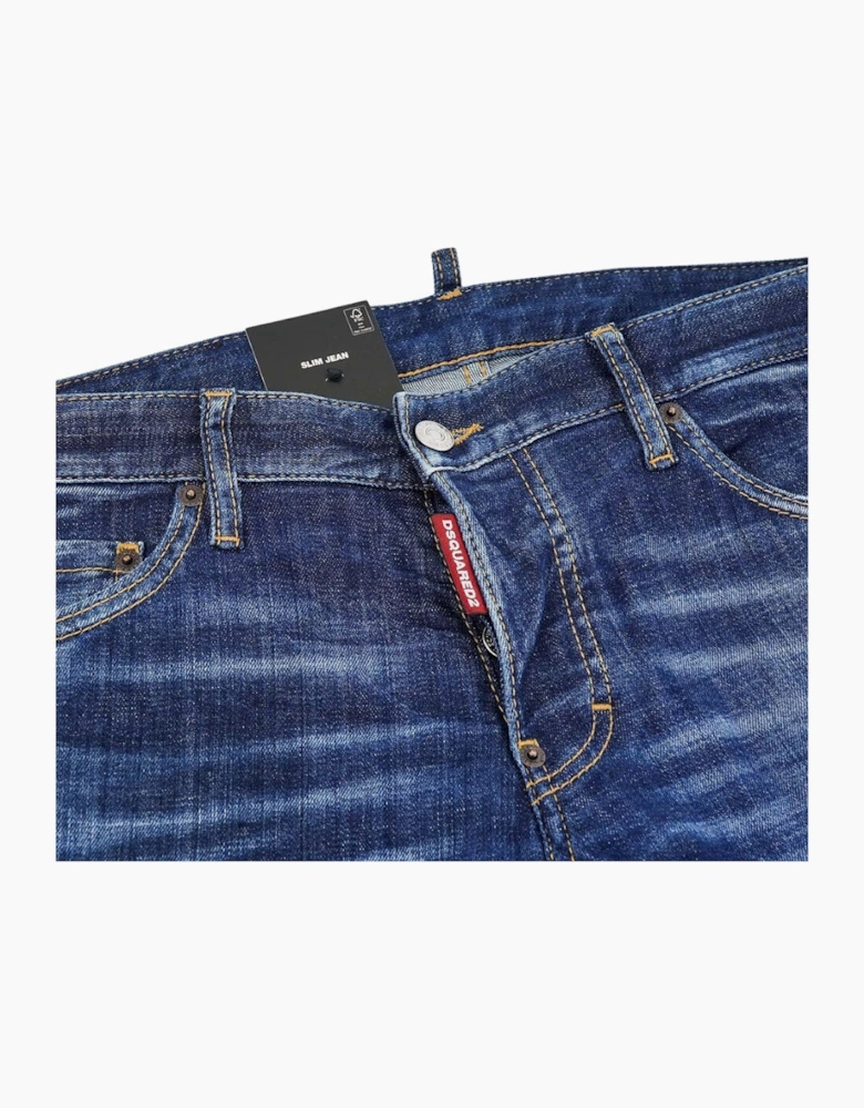 Dsquared2 Slim Jean Faded Worn Wash Blue Jeans