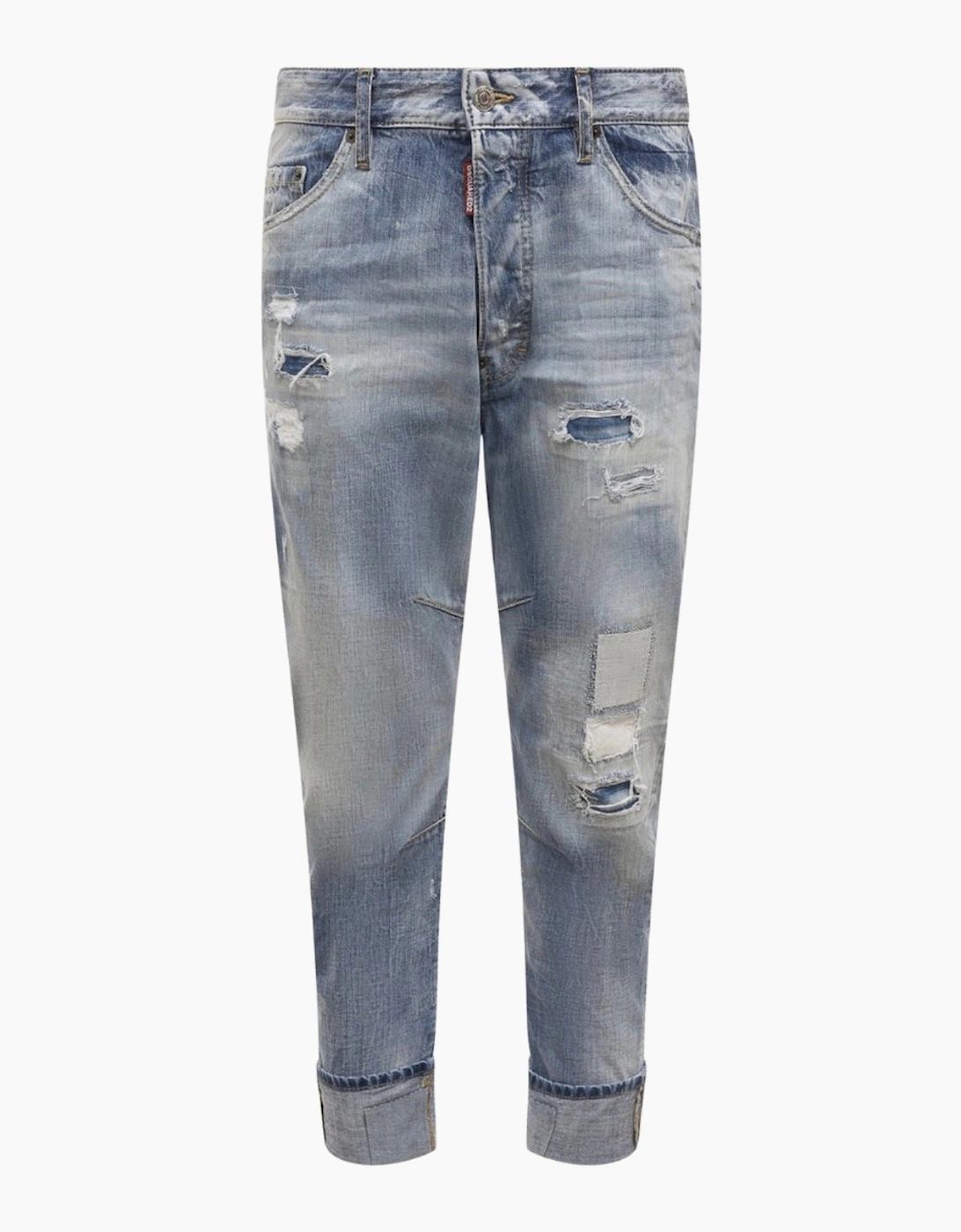Dsquared2 Worn Patchwork Relaxed Fit Blue Jeans, 5 of 4