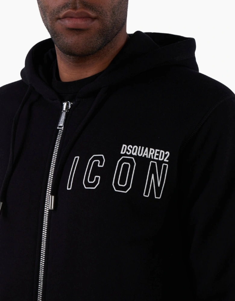 Dsquared2 Icon Outline Logo Zip Black Hoodie