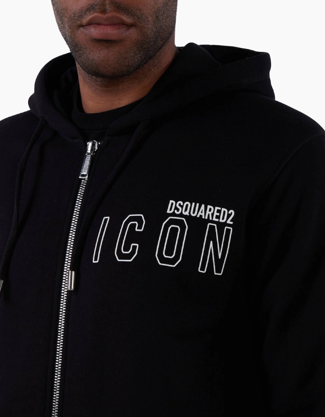 Dsquared2 Icon Outline Logo Zip Black Hoodie