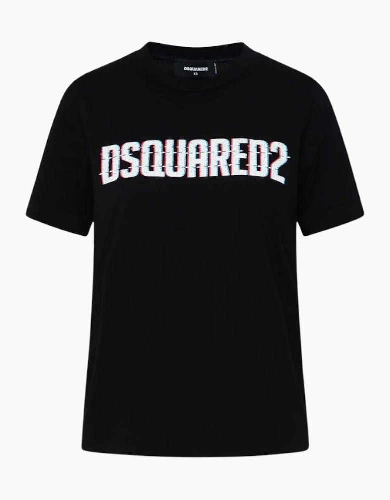 Dsquared2 Logo Print Crew Neck Black T-Shirt