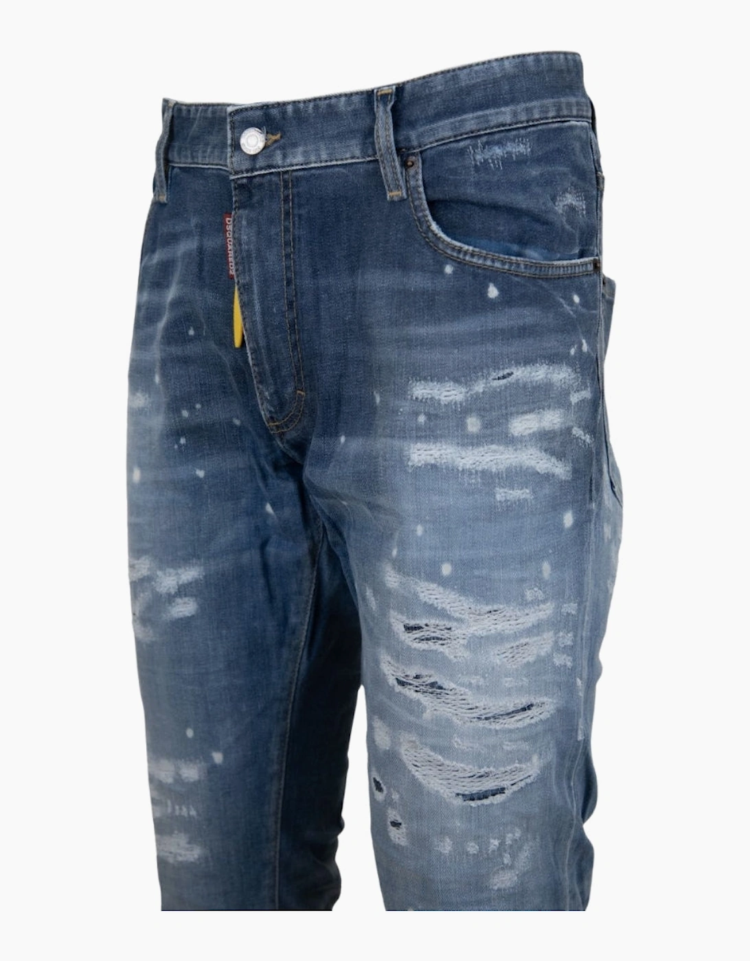 Dsquared2 Super Twinky Jean Destroyed Reinforced Paint Splash Blue Jeans