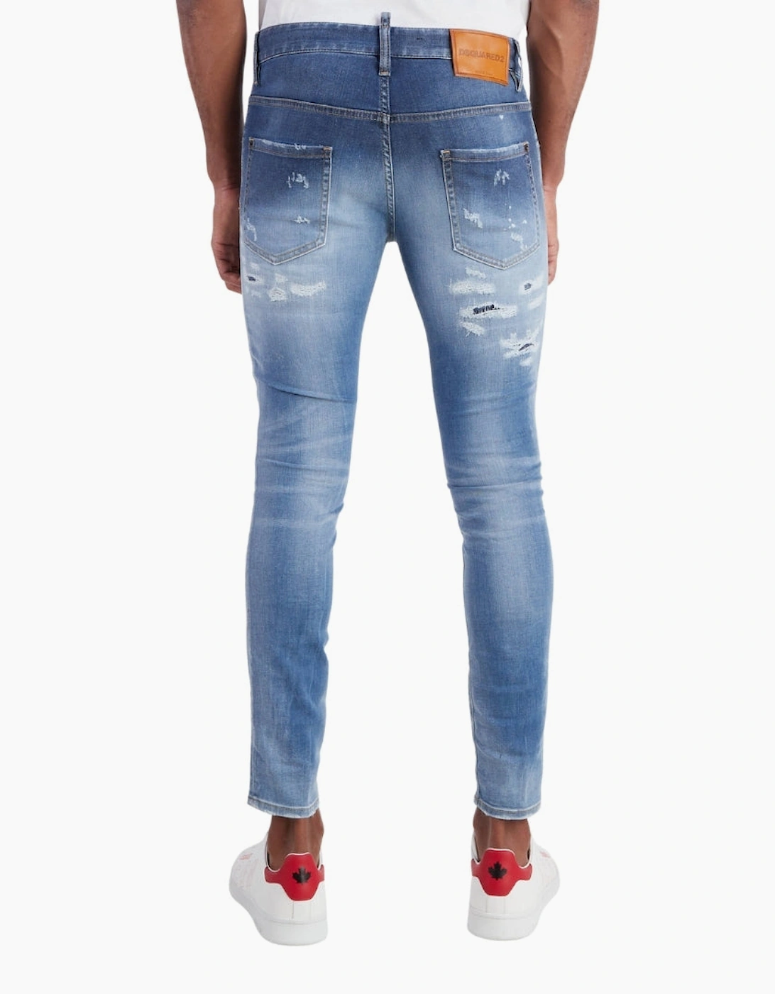 Dsquared2 Super Twinky Jean Destroyed Reinforced Paint Splash Blue Jeans