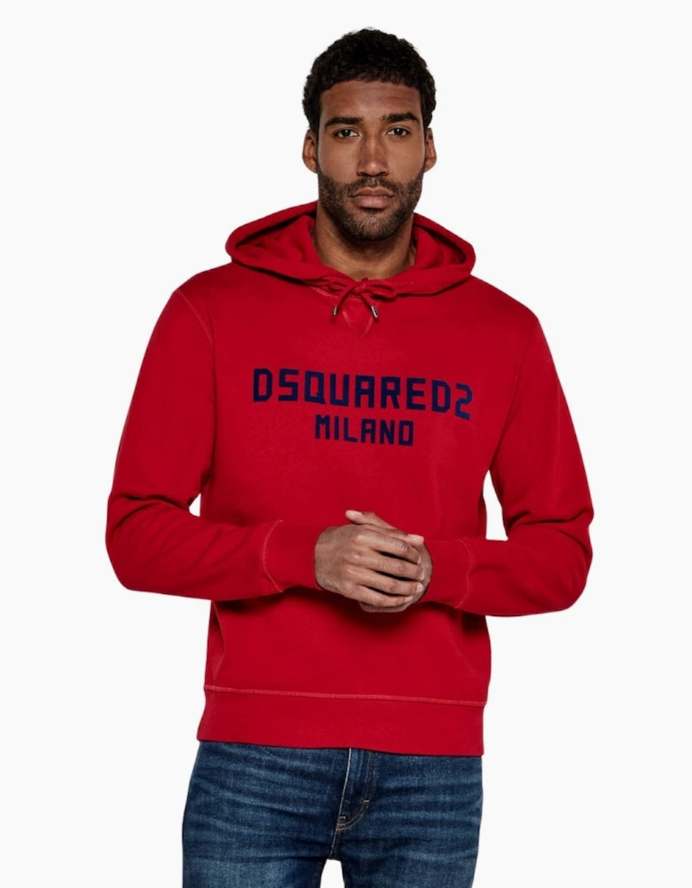 Dsquared2 Milano Logo Cool Fit Red Hoodie