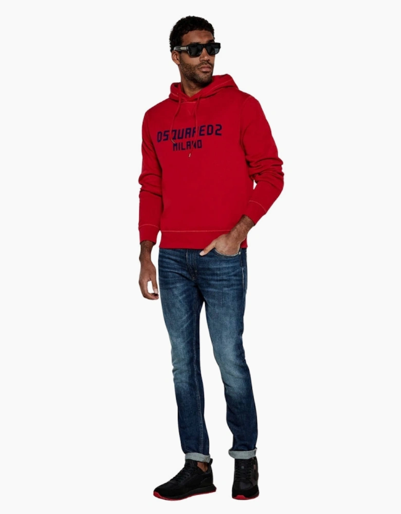 Dsquared2 Milano Logo Cool Fit Red Hoodie