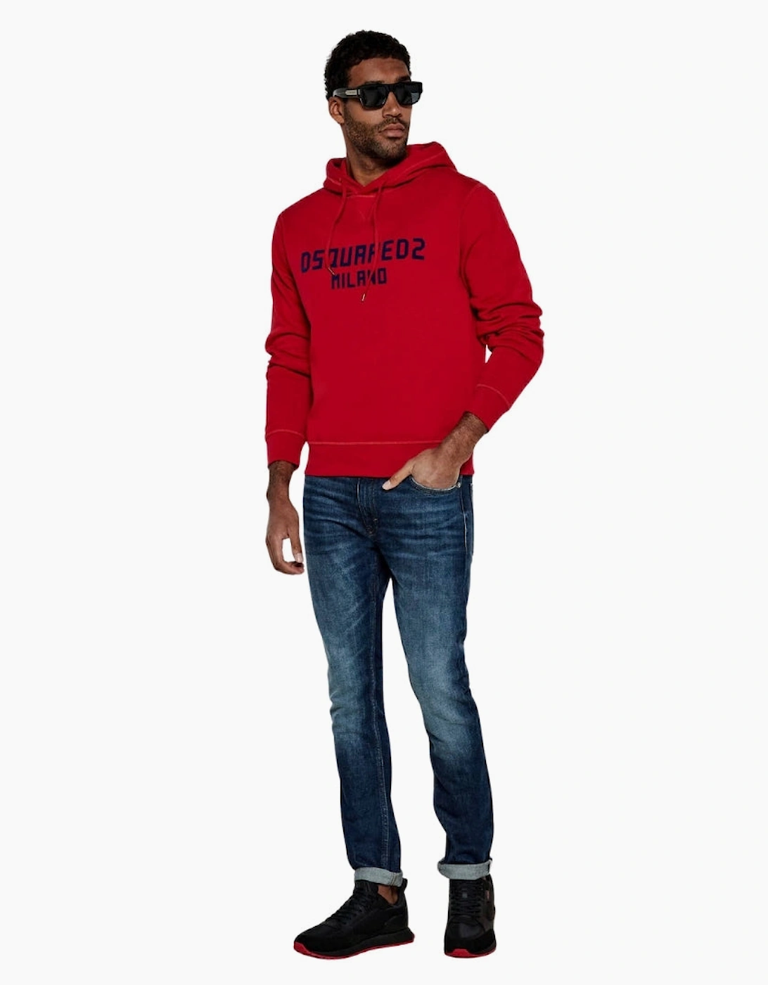 Dsquared2 Milano Logo Cool Fit Red Hoodie