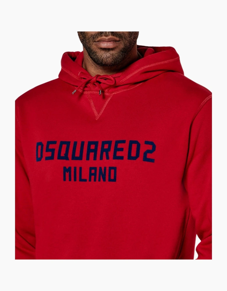 Dsquared2 Milano Logo Cool Fit Red Hoodie