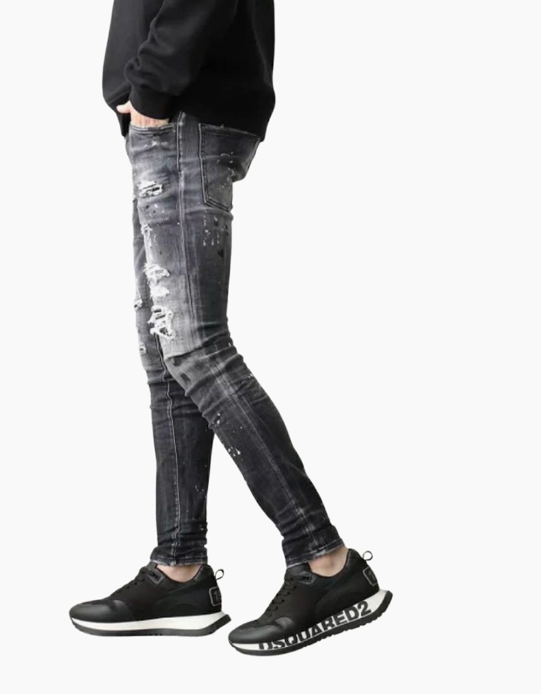 Dsquared2 Super Twinky Jean Black Diamond Destroyed Wash Black Jeans