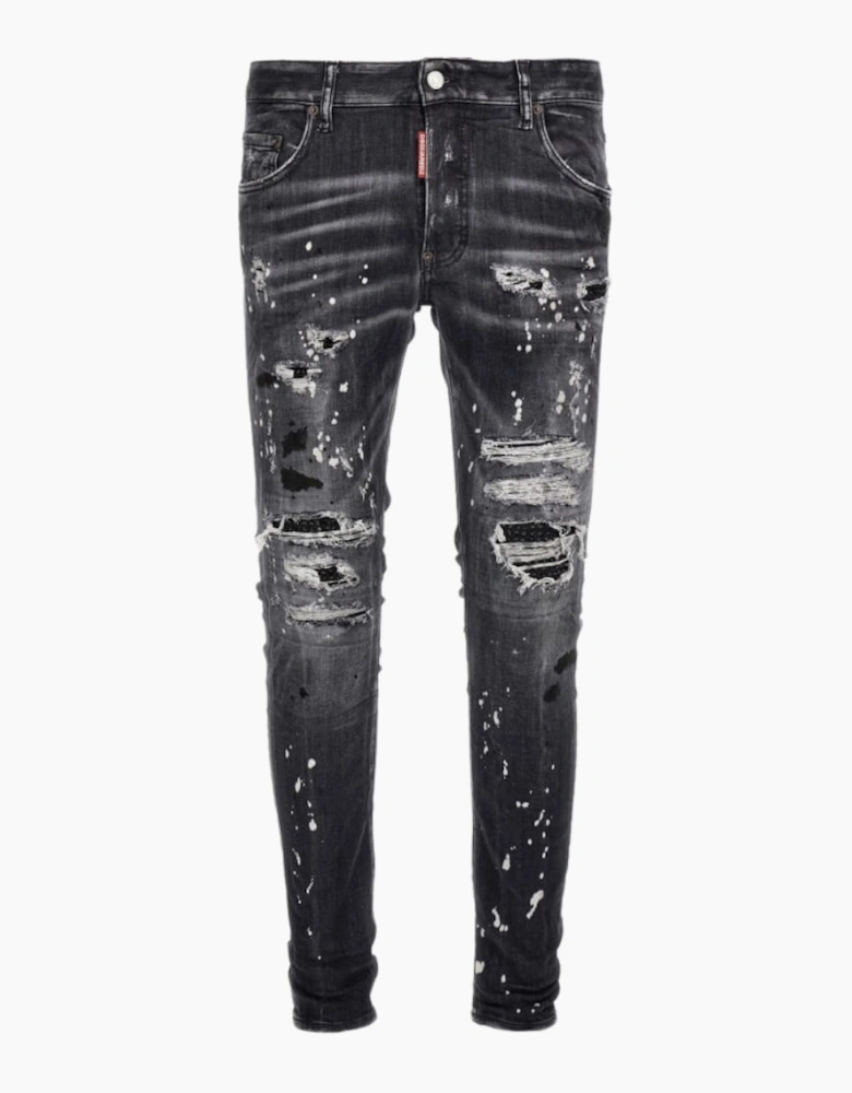 Dsquared2 Super Twinky Jean Black Diamond Destroyed Wash Black Jeans