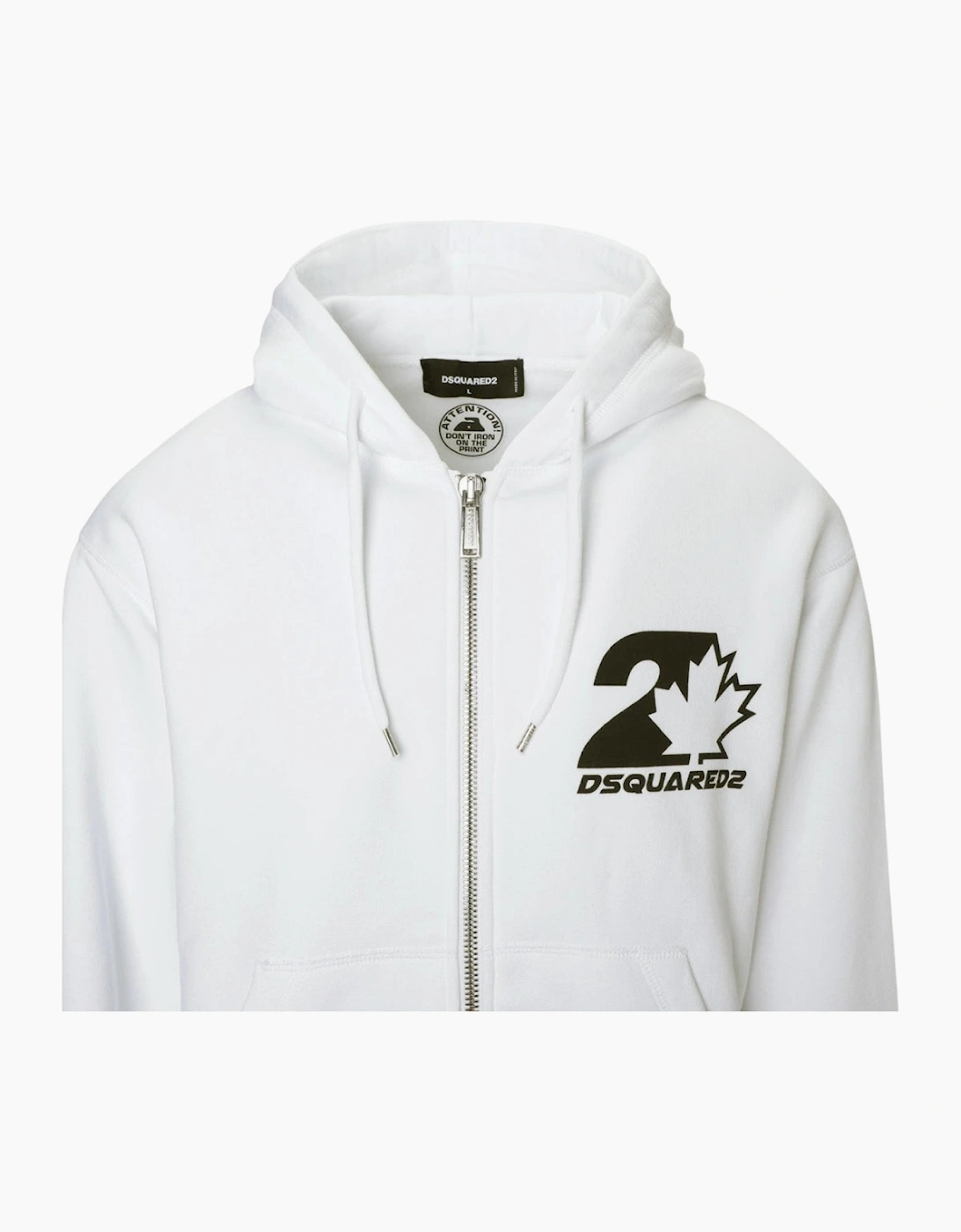 Dsquared2 Cool Fit Maple Leaf Logo White Hoodie