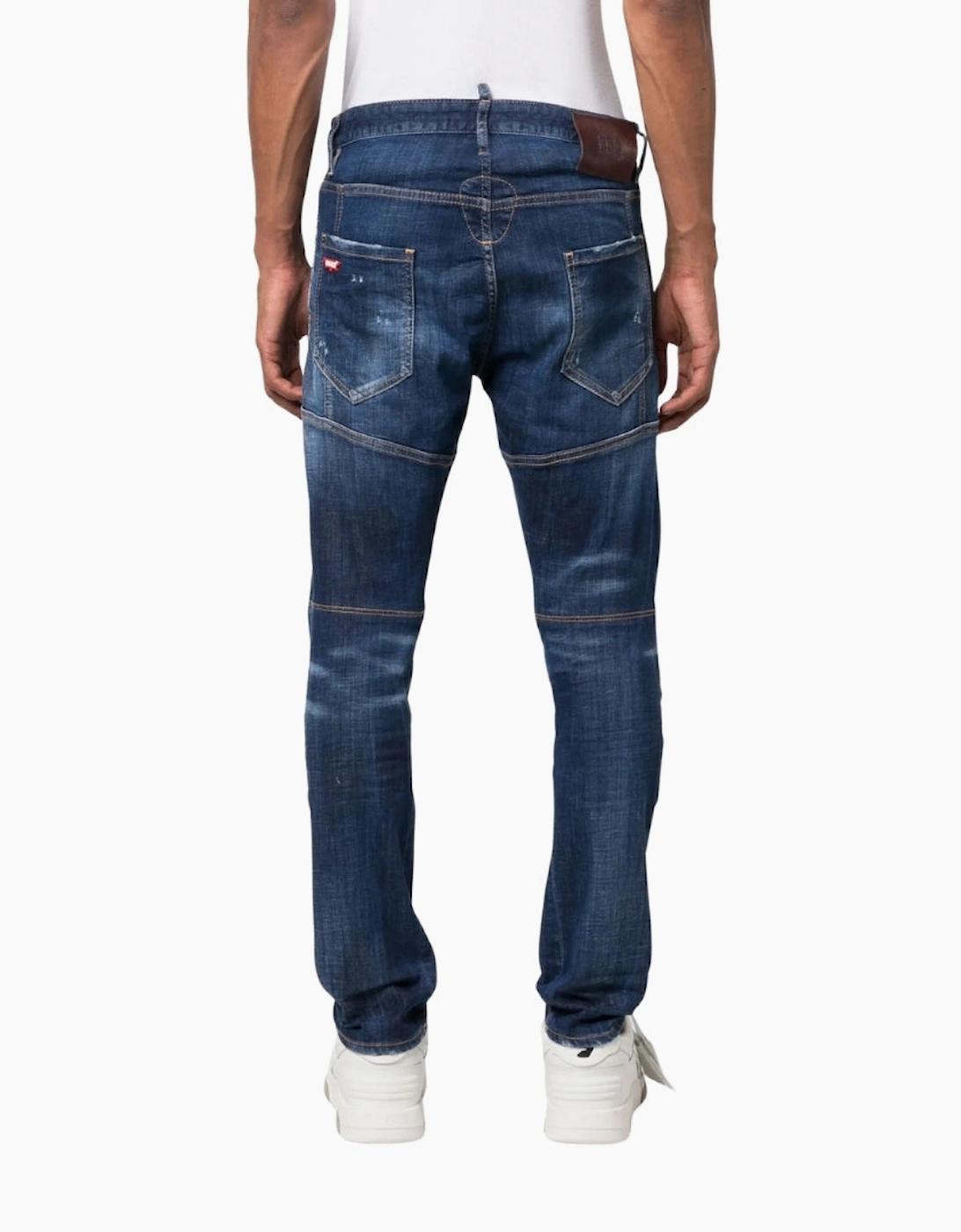 Dsquared2 Tikdy Biker Jean Worn Reinforced Wash Blue Jeans