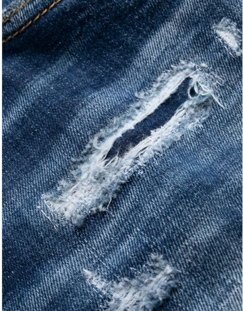 Dsquared2 Tikdy Biker Jean Worn Reinforced Wash Blue Jeans