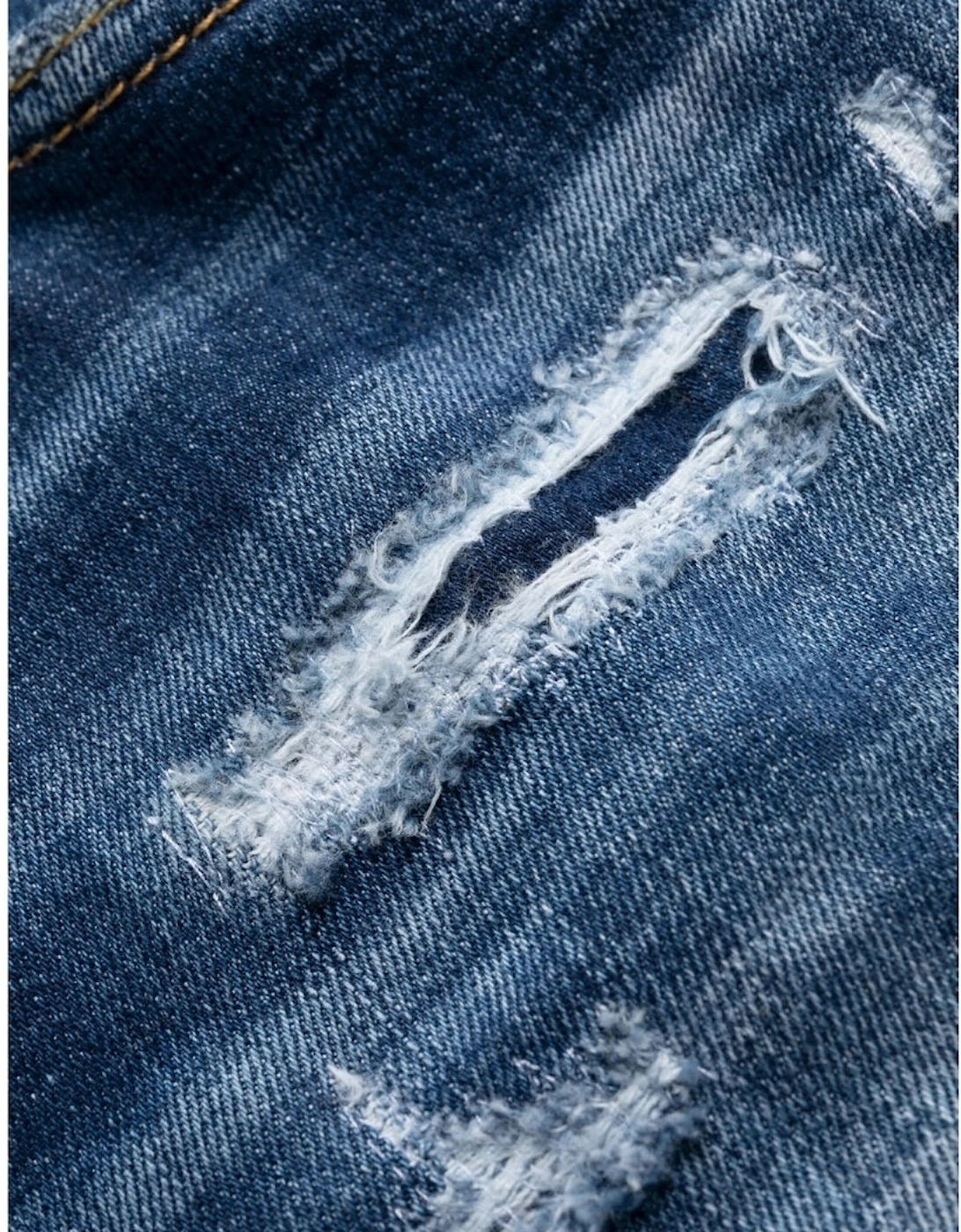 Dsquared2 Tikdy Biker Jean Worn Reinforced Wash Blue Jeans
