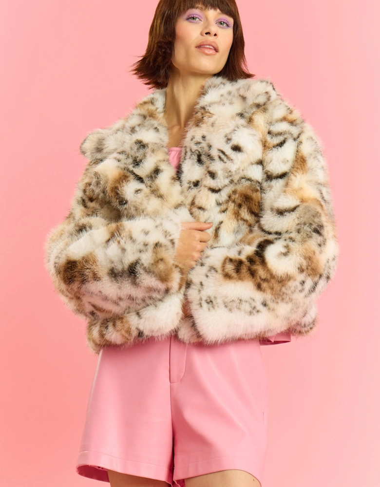 Bamboo Blend Animal Print Cropped Jacket