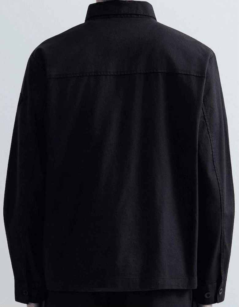 Linen Button Up Black Shirt