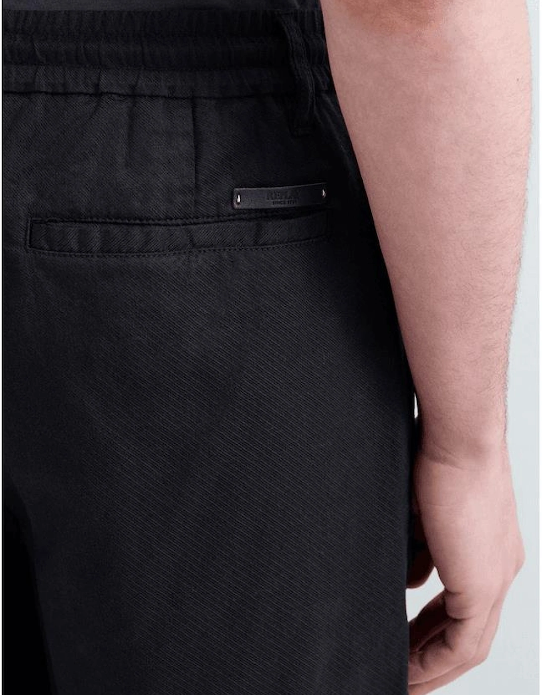 Regular Fit Black Linen Shorts