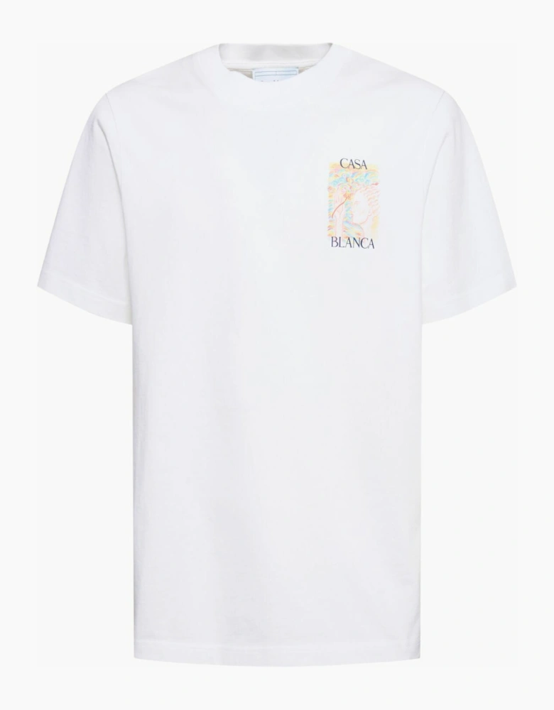 Men's White Casablanca Mushroom Goddess Printed T Shirt