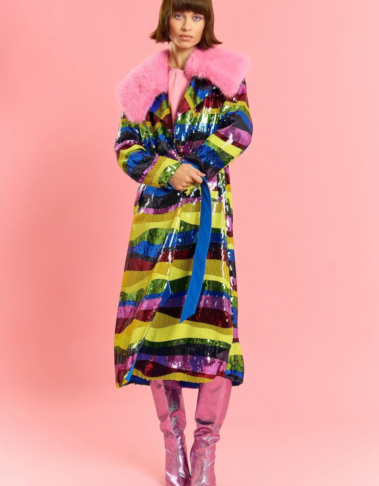 Bamboo Sequins Trench Coat