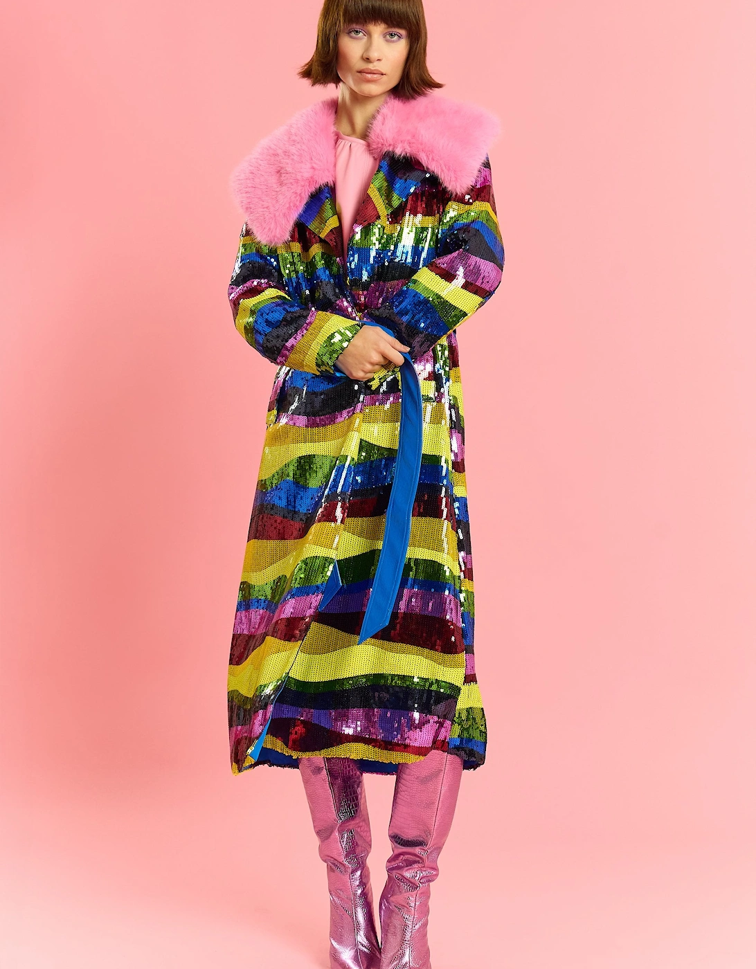 Bamboo Sequins Trench Coat, 5 of 4