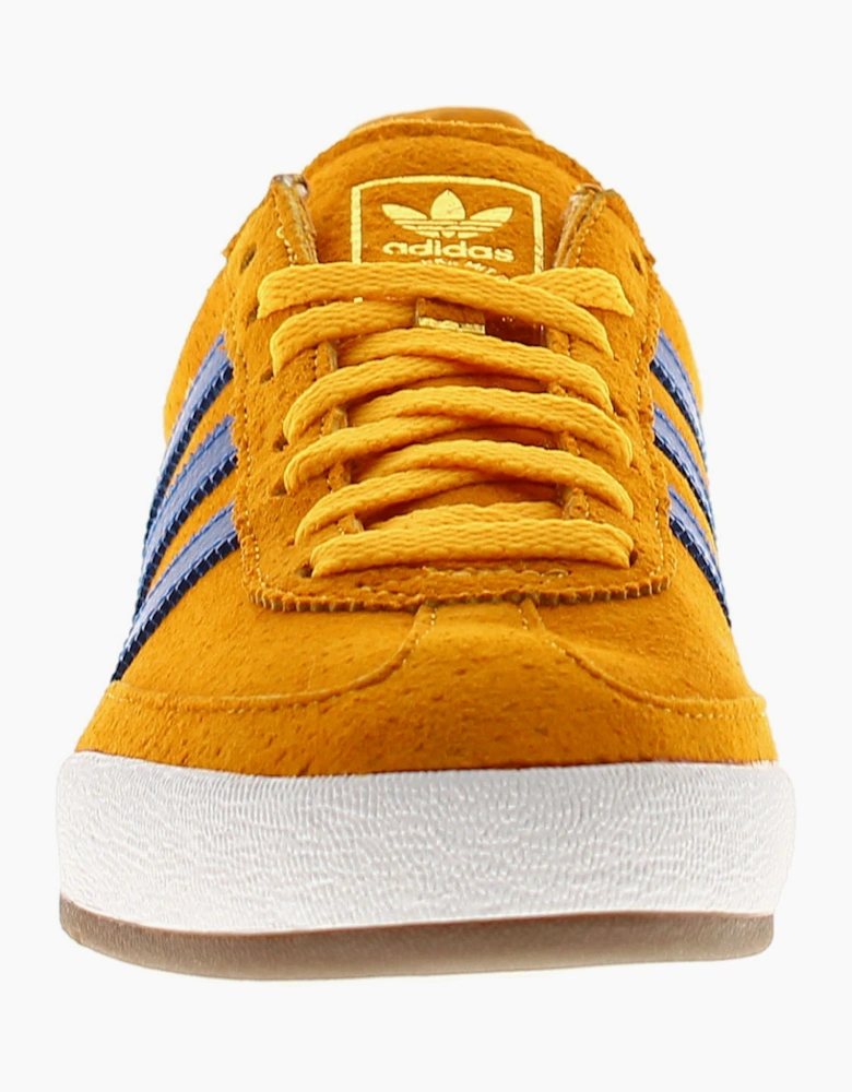 Adidas Originals Mens Trainers Jeans Leather Lace Up gold royal blue UK Size