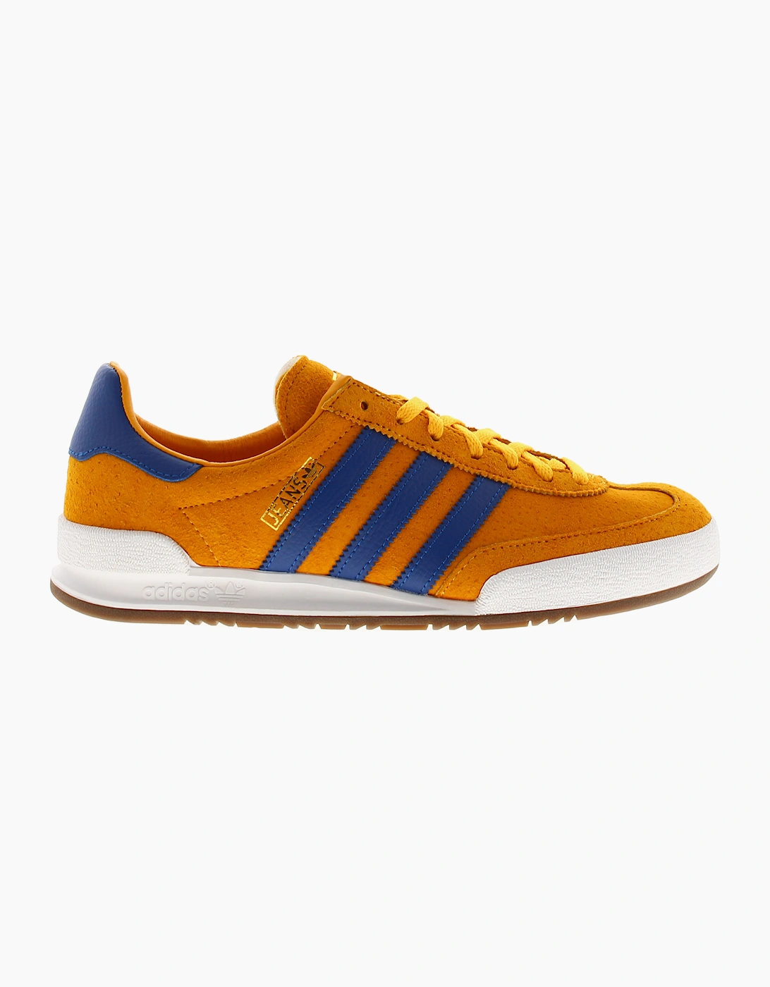 Adidas Originals Mens Trainers Jeans Leather Lace Up gold royal blue UK Size