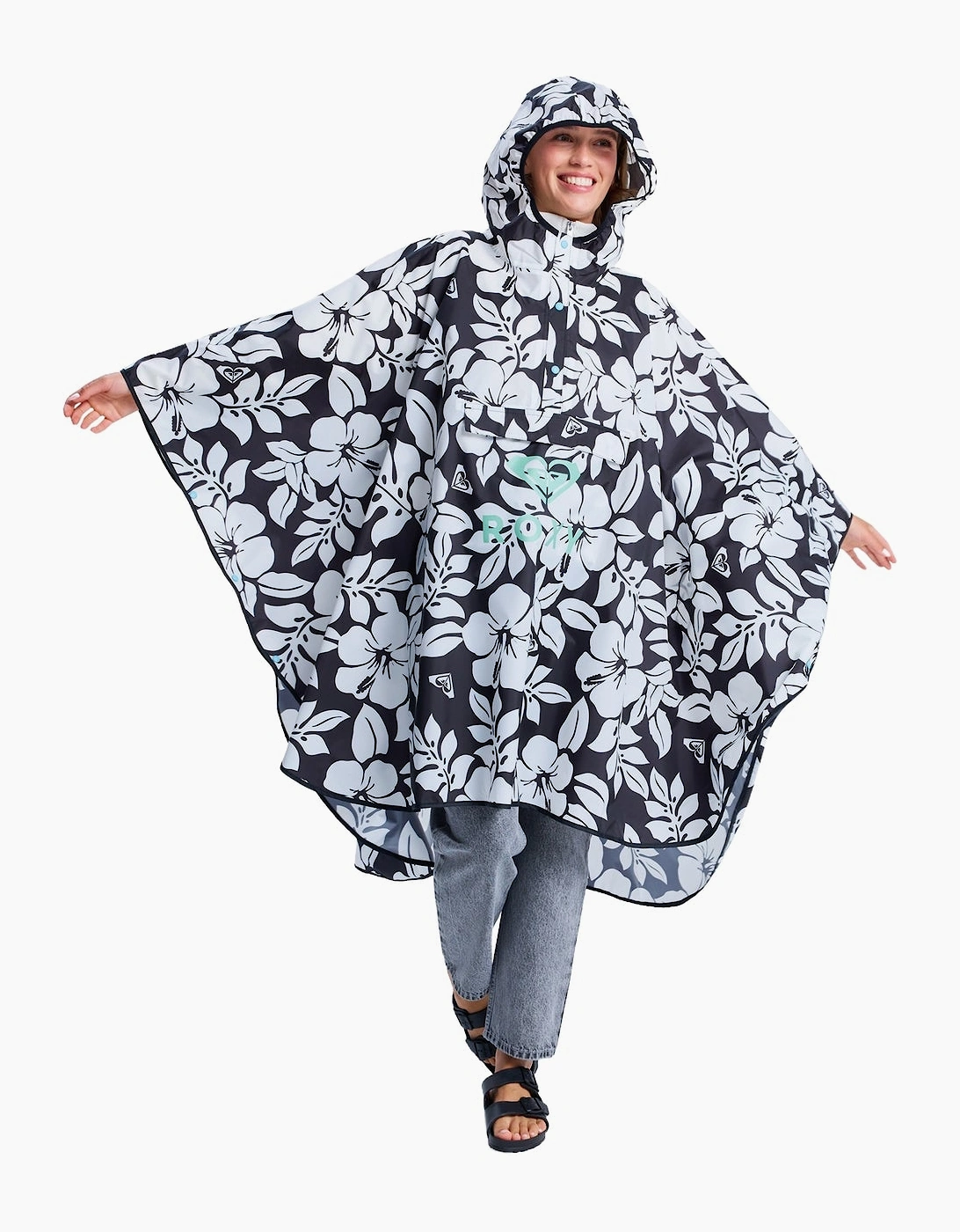 Roxy Womens Midnight Rain Poncho