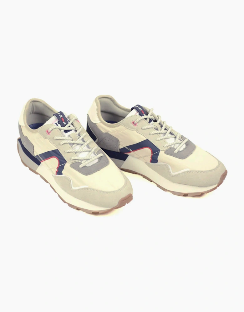 Azor mens Sneaker trainer shoe OFF WHITE/NAVY