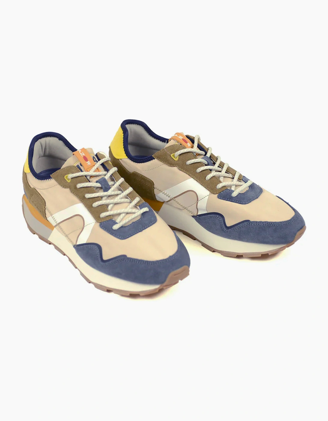 Azor mens Sneaker Slate Beige/Brown/Navy