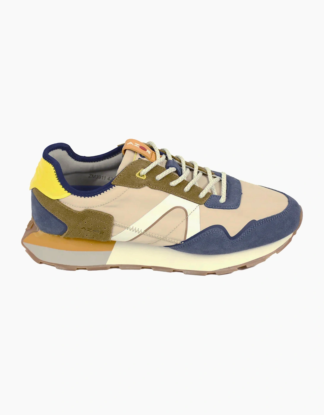 Azor mens Sneaker Slate Beige/Brown/Navy