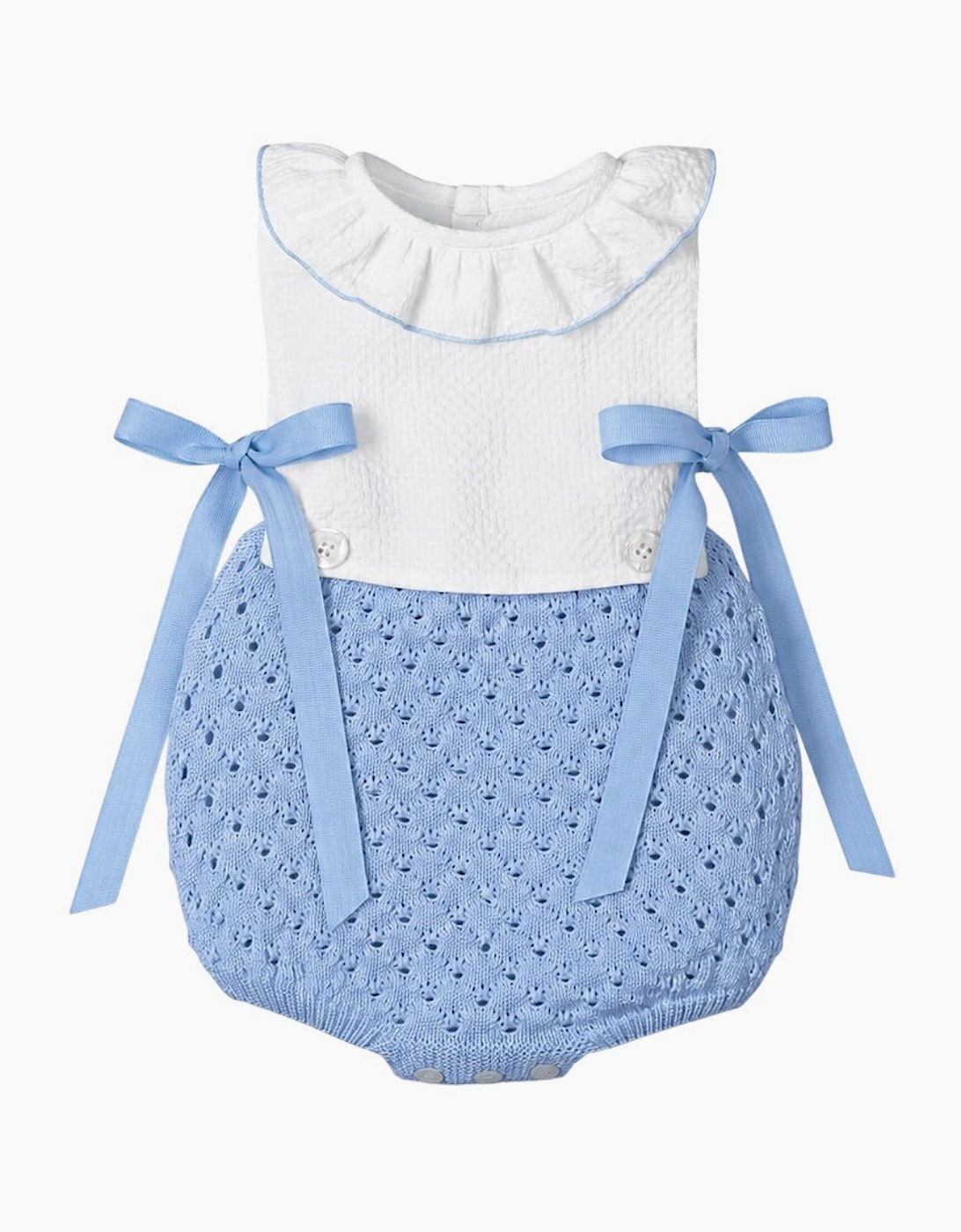 Boys Blue Knit Tie Romper, 2 of 1