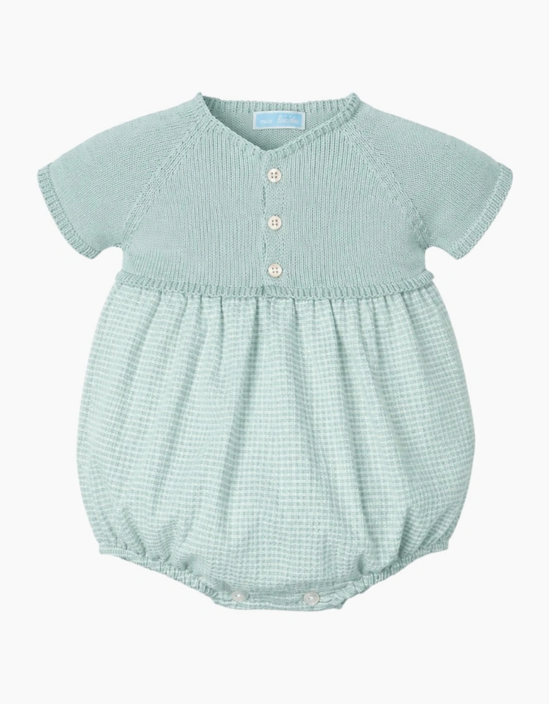 Boys Green Knit Romper