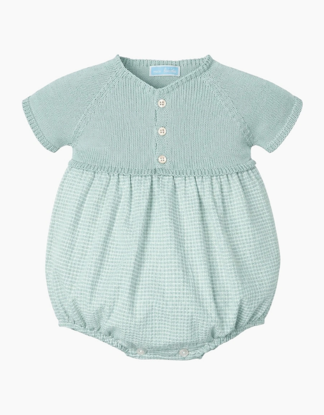 Boys Green Knit Romper, 2 of 1