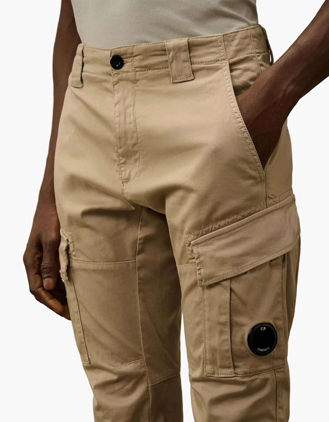 Stretch Satin Lens Cargo Pants
