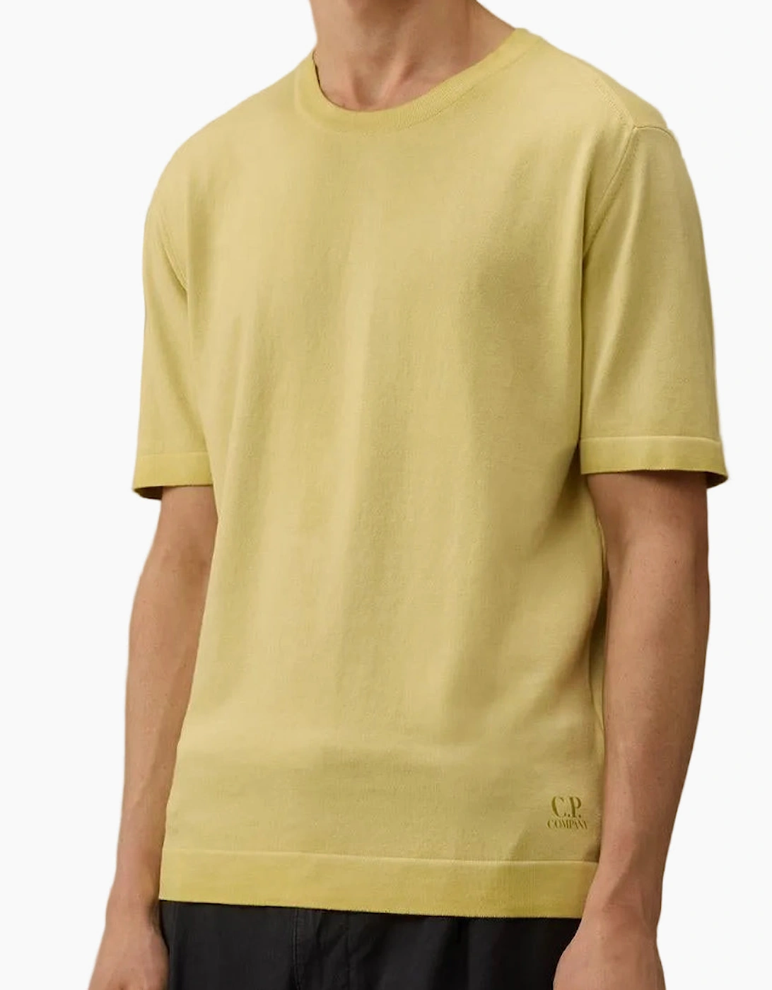 Cotton Crepe Short Sleeve Logo Knit