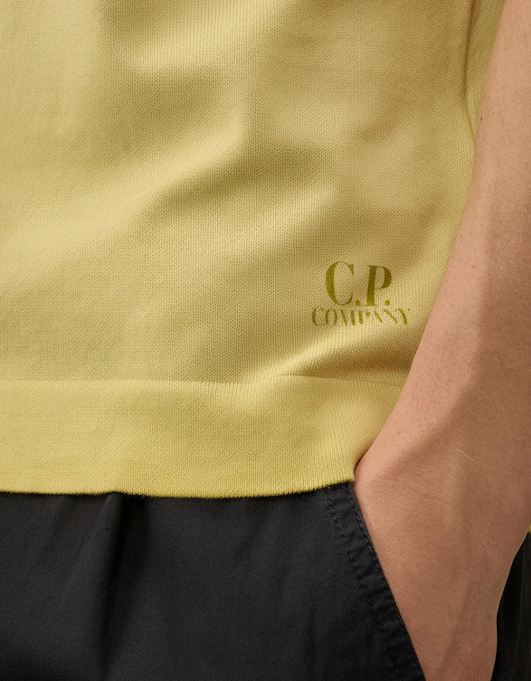 Cotton Crepe Short Sleeve Logo Knit
