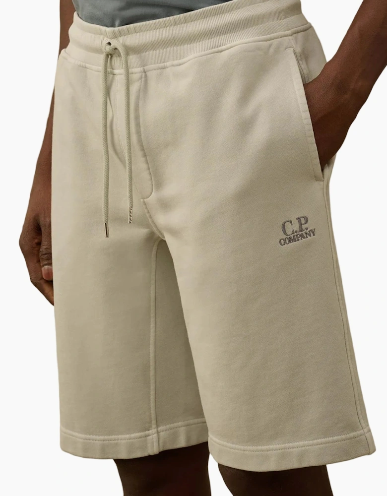Cotton Diagonal Fleece Resist Dyed Logo Bermudas