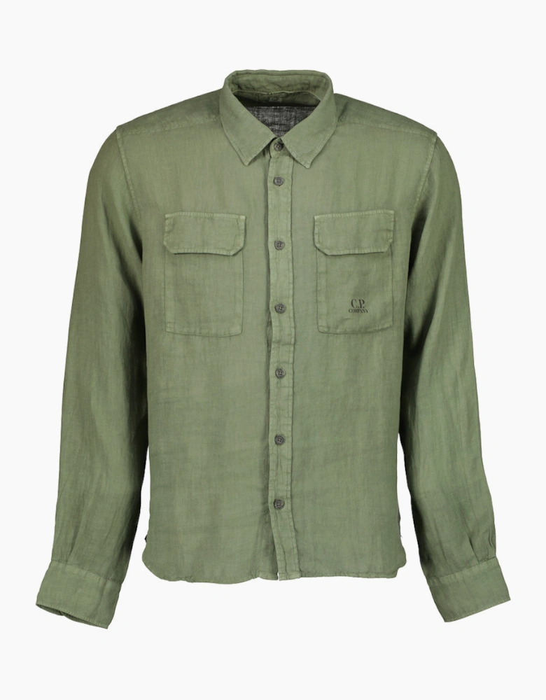 Long Sleeve Linen Overshirt