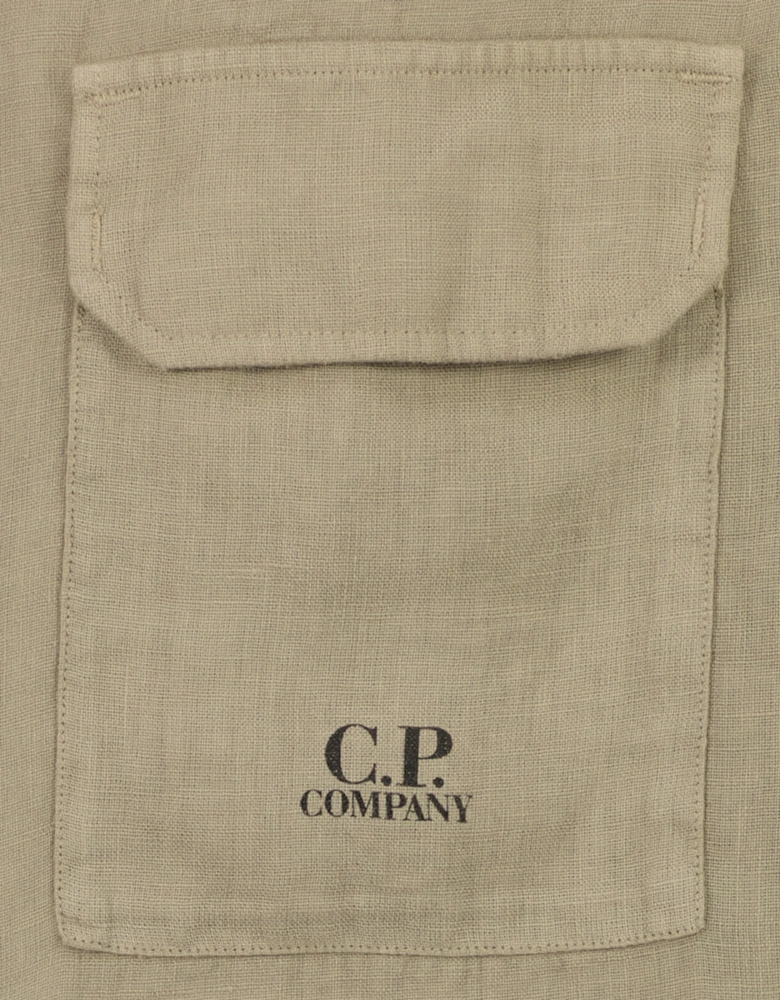 Long Sleeve Linen Overshirt