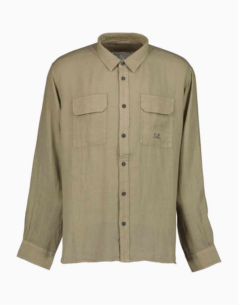 Long Sleeve Linen Overshirt