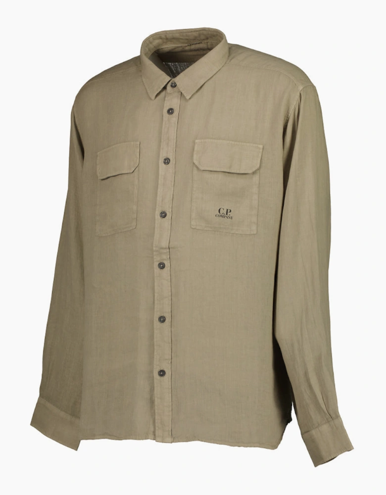 Long Sleeve Linen Overshirt