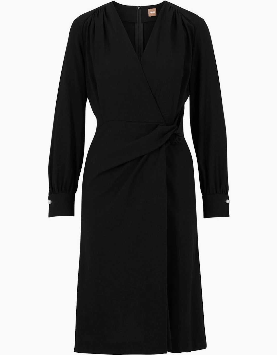 Dojafa V-Neck Midi Wrap Dress